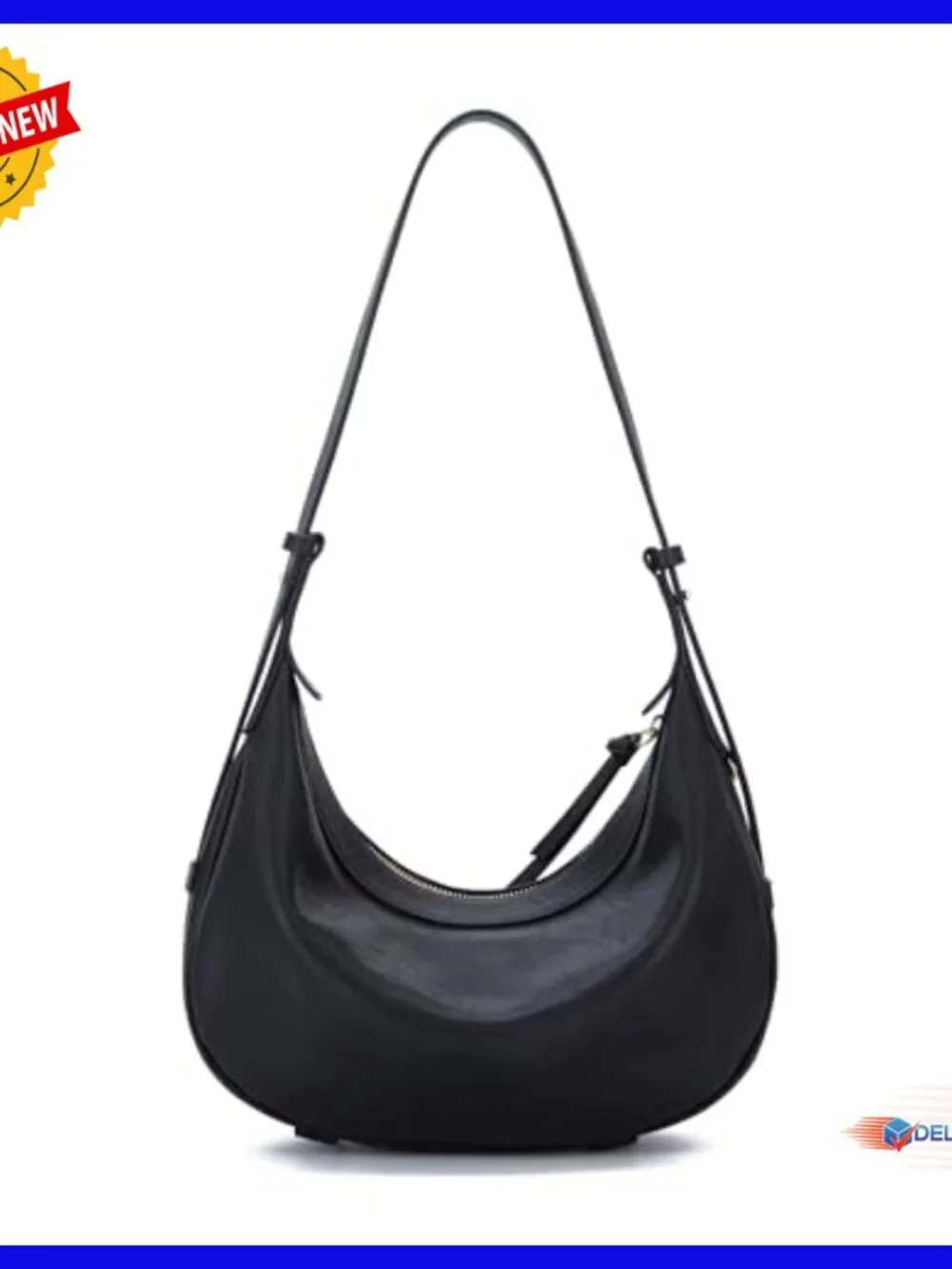 Genuine Leather Hobo Bag Adjustable Strap Crossbody Shoulder Handbag